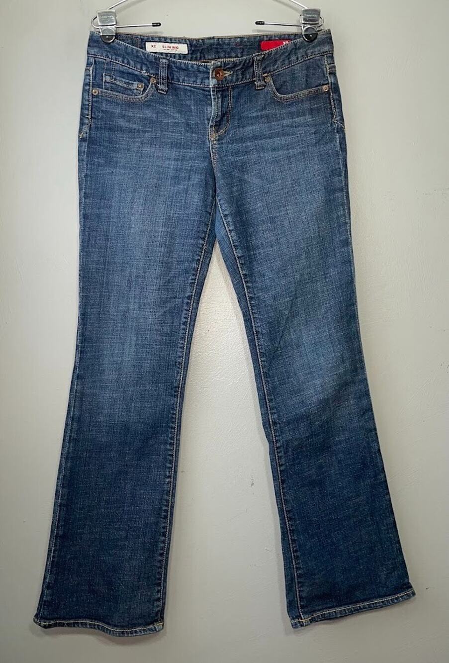 X2 Quality Blue Jeans Size 8 Bootcut Dark Low Rise Denim Y2K Western Festival